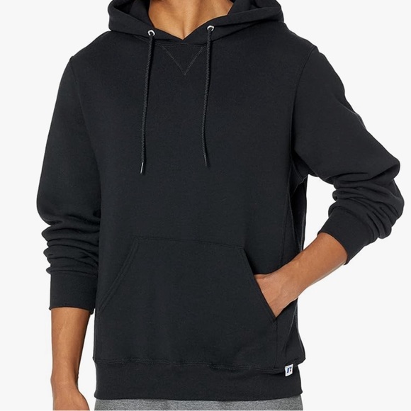 Russell Athletic Tops - Russell plain black cotton hoodie